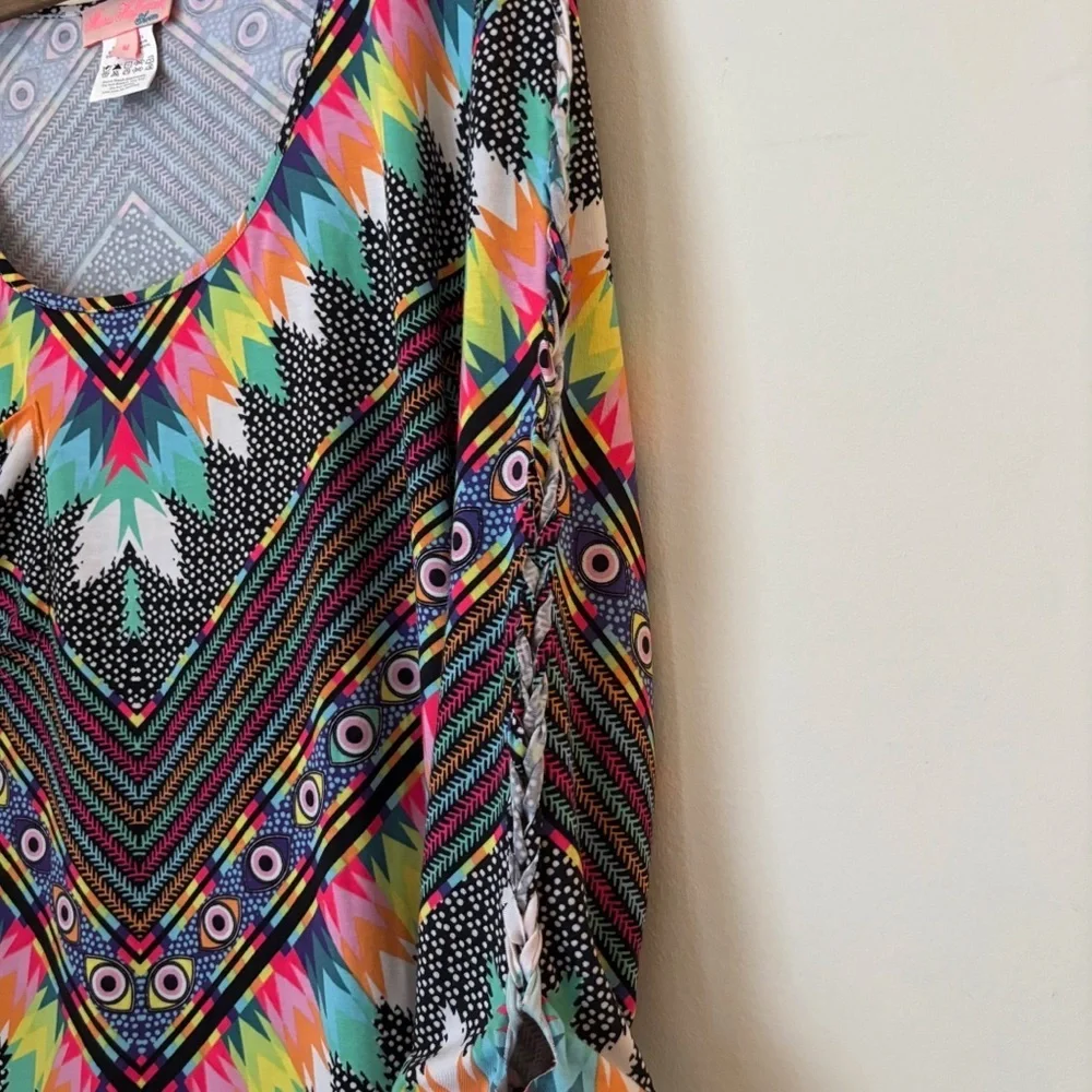 Mara Hoffman Swim Chevron Braided Sleeve Cover Up Dress Medium Maximalist